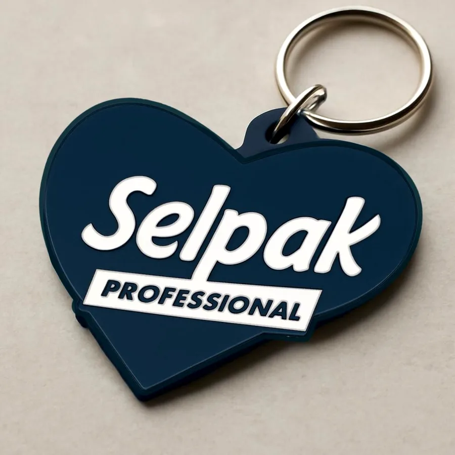 Selpak markalı kalp formunda kauçuk anahtarlık
